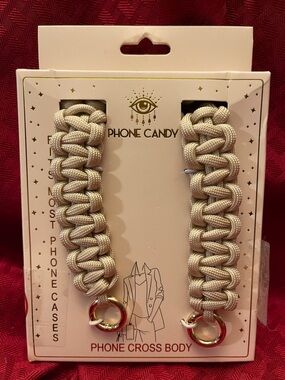 Eye Candy LA Cream Braided Phone Crossbody Strap -